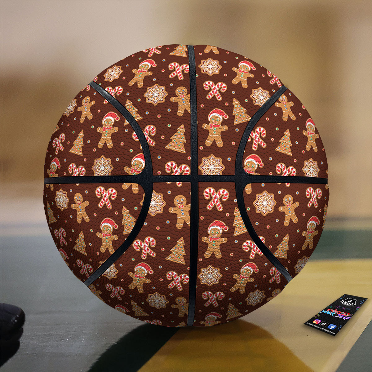 Gingerbread Man Print Pattern Basketball