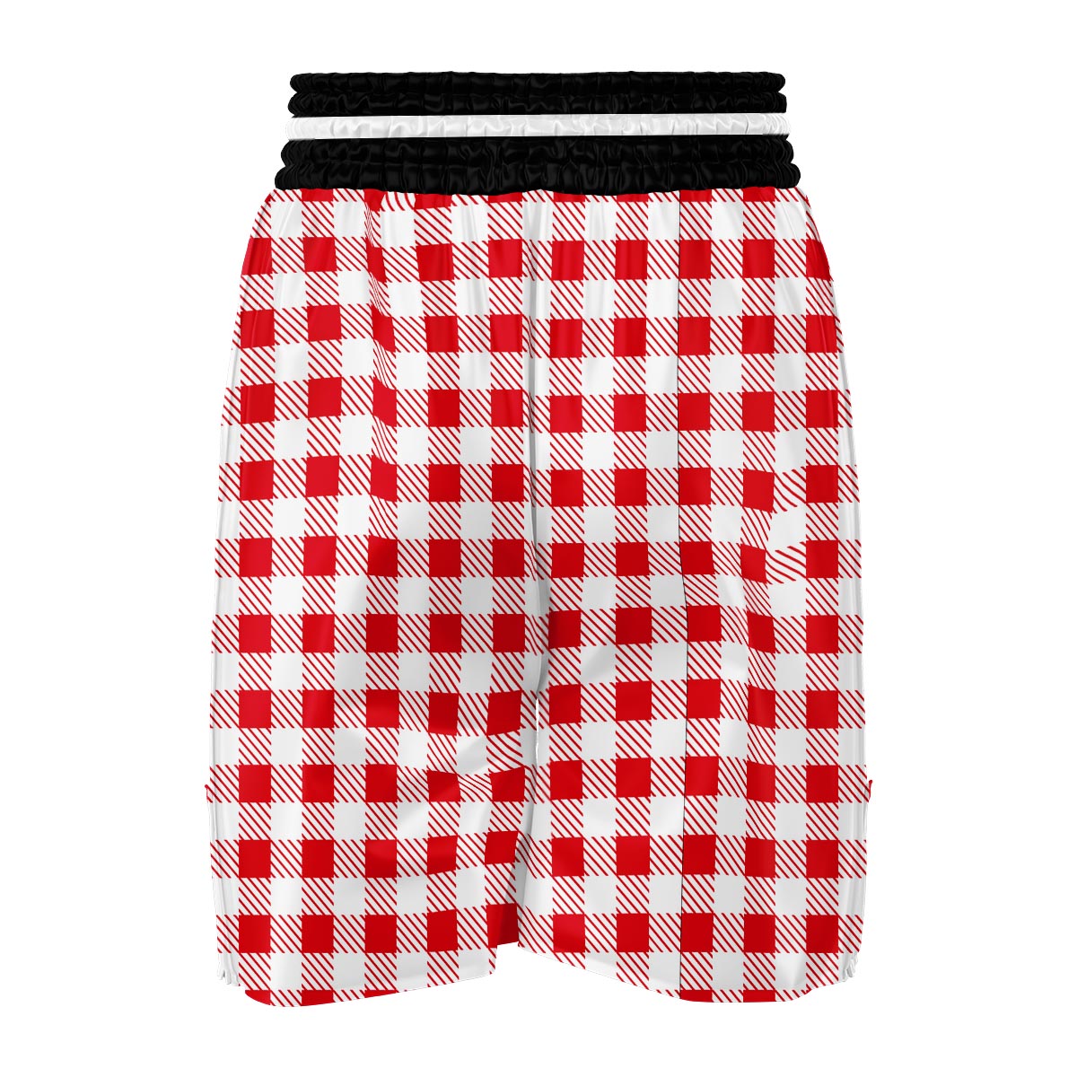 Gingham Red Pattern Print Boxing Shorts-grizzshop
