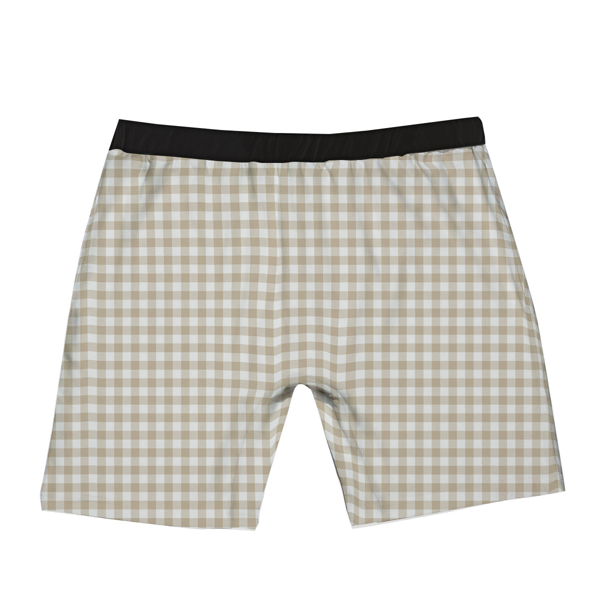 Gingham White And Beige Print Pattern Boxer Briefs-grizzshop