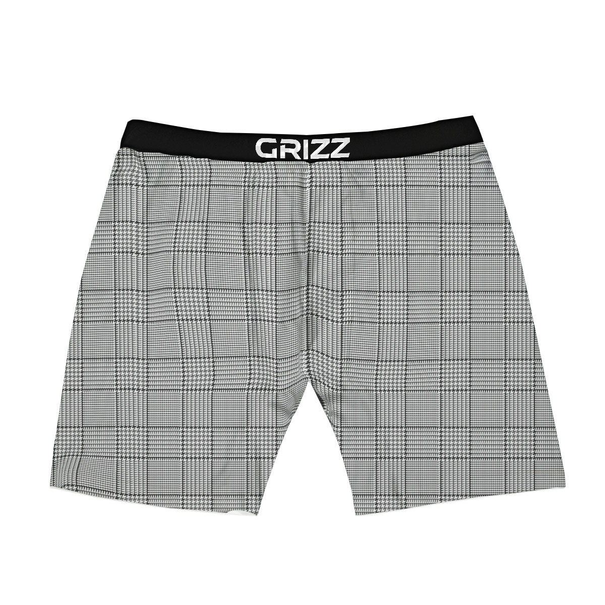 Gingham White And Grey Print Pattern Boxer Briefs-grizzshop