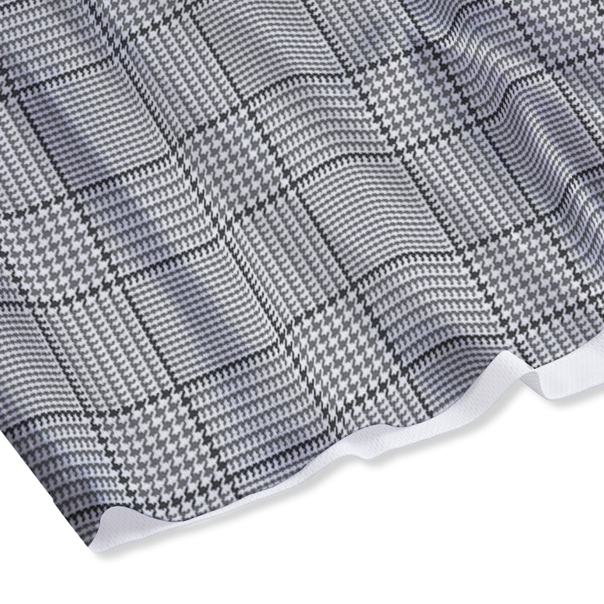 Gingham White And Grey Print Pattern Mesh Shorts