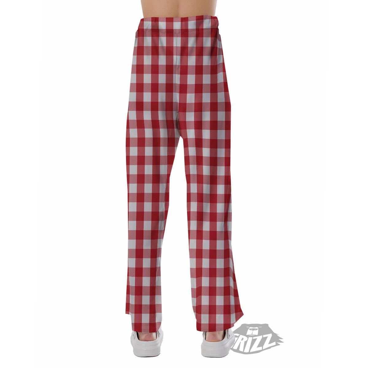 Gingham White And Red Print Pattern Pajama Pants-grizzshop