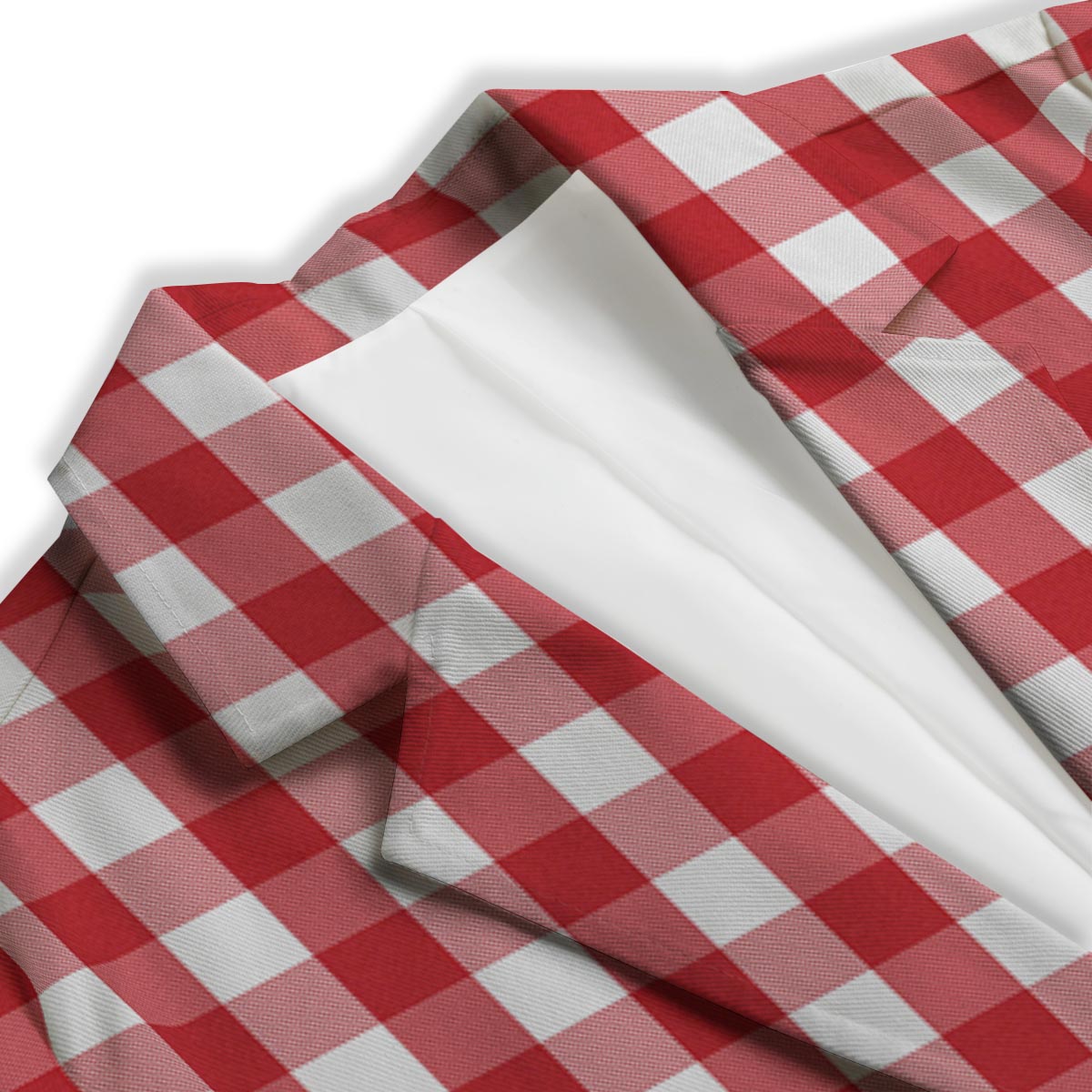 Gingham White And Red Print Pattern Women's Blazer-grizzshop