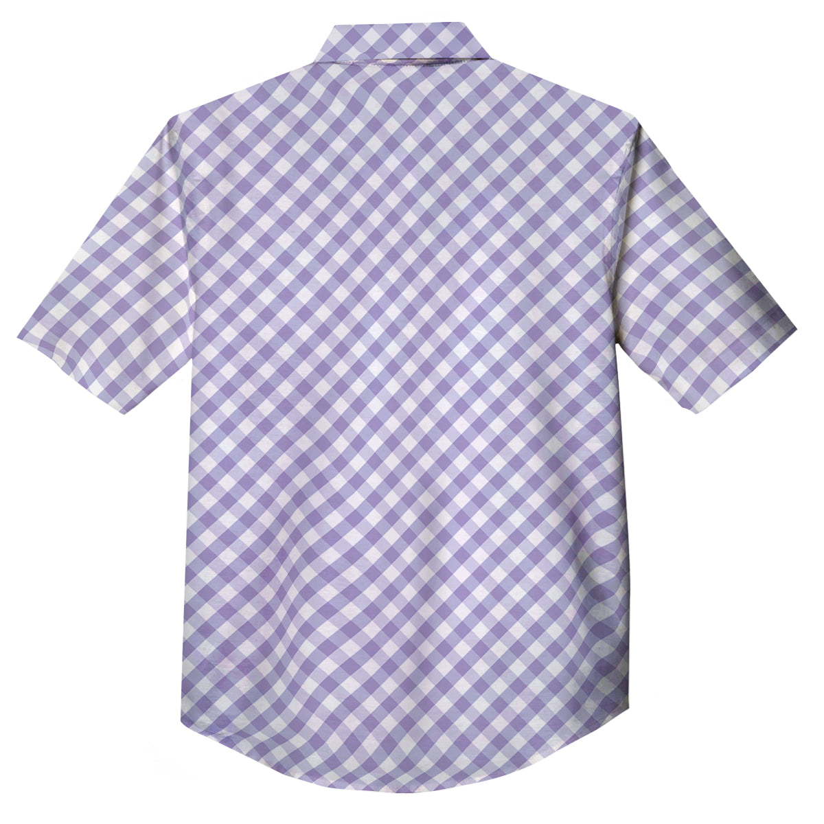 Gingham White And Violet Print Pattern Button Up Shirt-grizzshop
