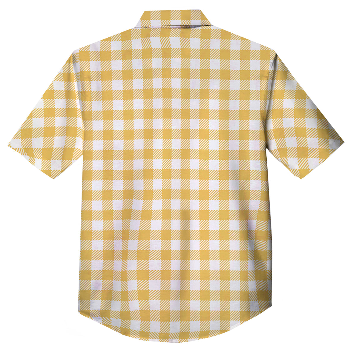 Gingham Yellow And White Print Pattern Button Up Shirt-grizzshop