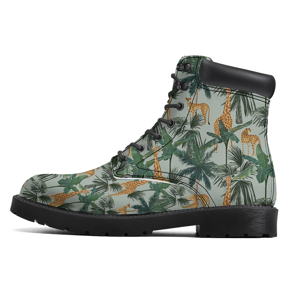 Giraffe And Leopard Vintage Print Pattern Boots-grizzshop
