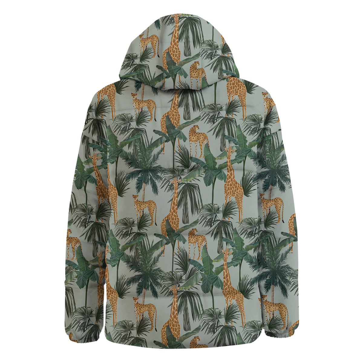 Giraffe And Leopard Vintage Print Pattern Down Jacket-grizzshop