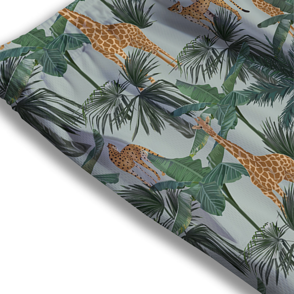 Giraffe And Leopard Vintage Print Pattern Mesh Shorts