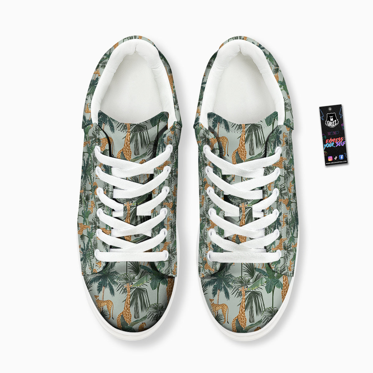 Giraffe And Leopard Vintage Print Pattern Platform Shoes-grizzshop