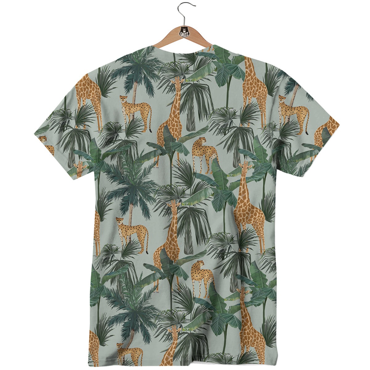 Giraffe And Leopard Vintage Print Pattern T-Shirt-grizzshop
