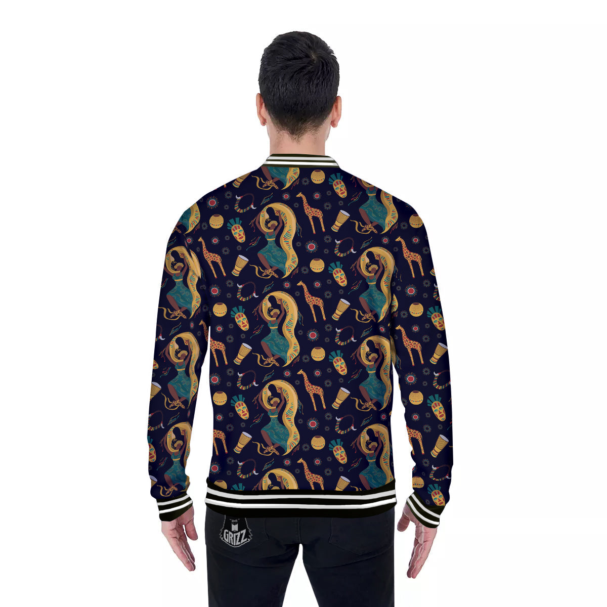 Giraffe Aztec Print Pattern Baseball Jacket-grizzshop
