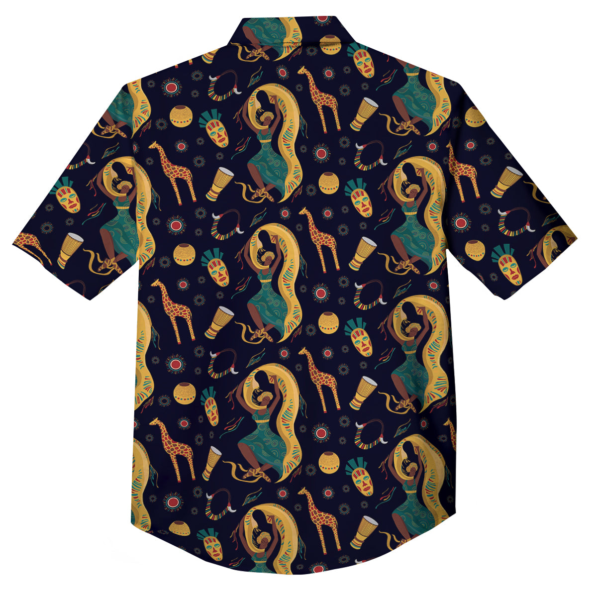 Giraffe Aztec Print Pattern Button Up Shirt-grizzshop