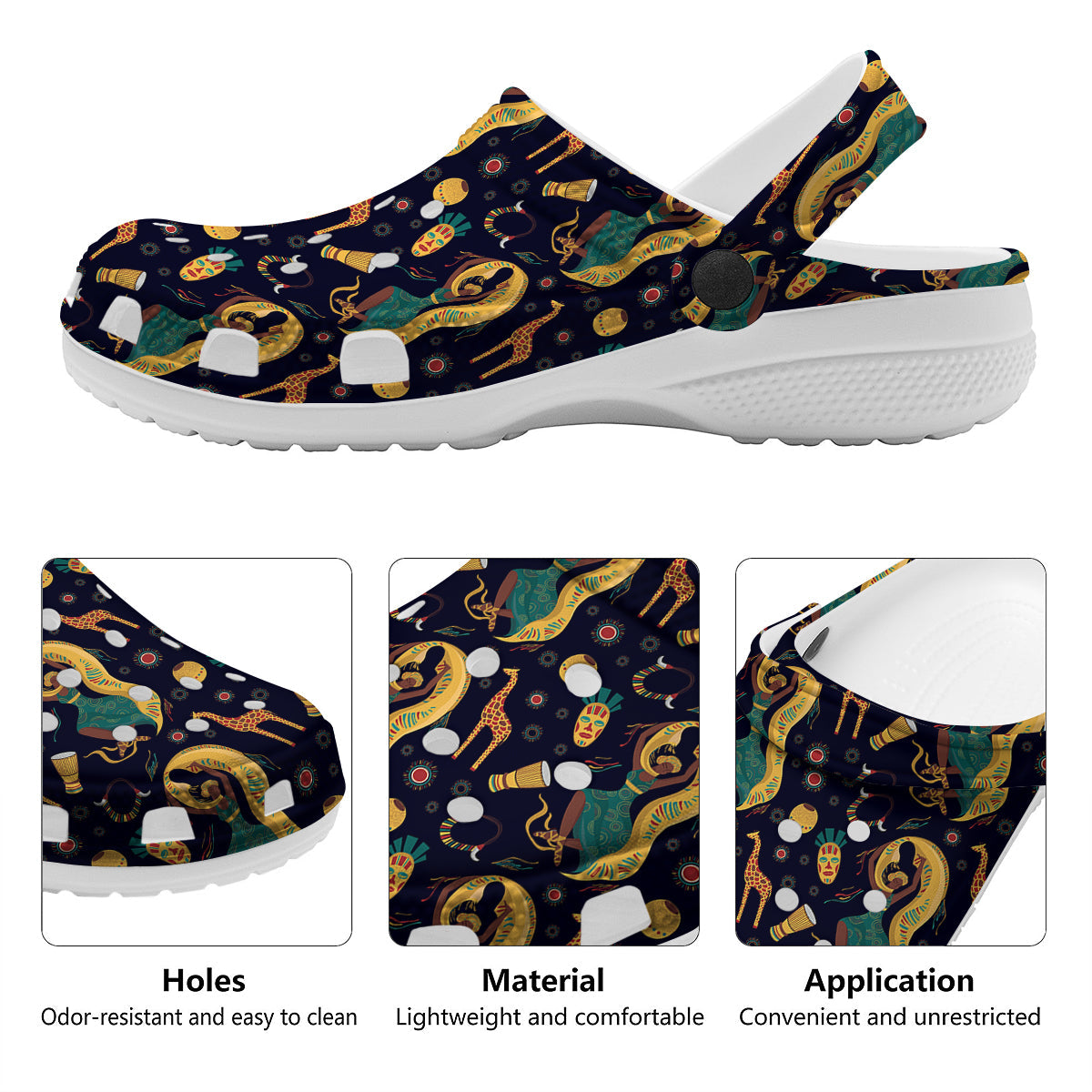 Giraffe Aztec Print Pattern Clog-grizzshop