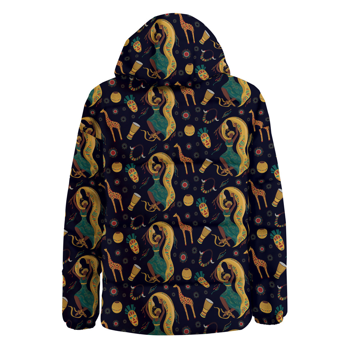 Giraffe Aztec Print Pattern Down Jacket-grizzshop