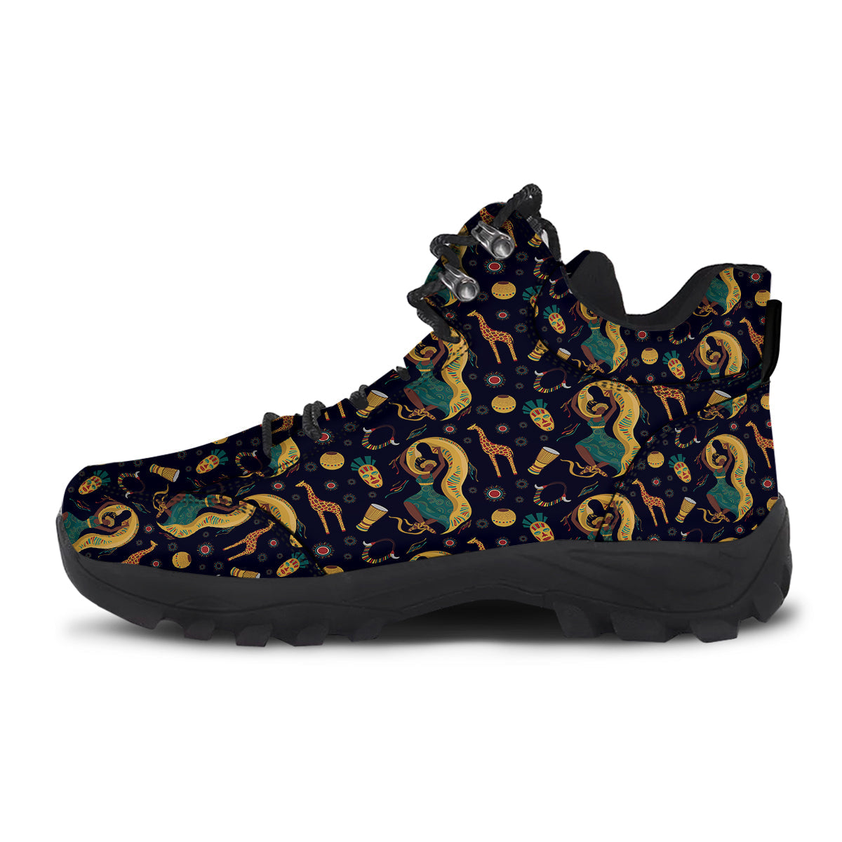 Giraffe Aztec Print Pattern Hiking Shoes-grizzshop