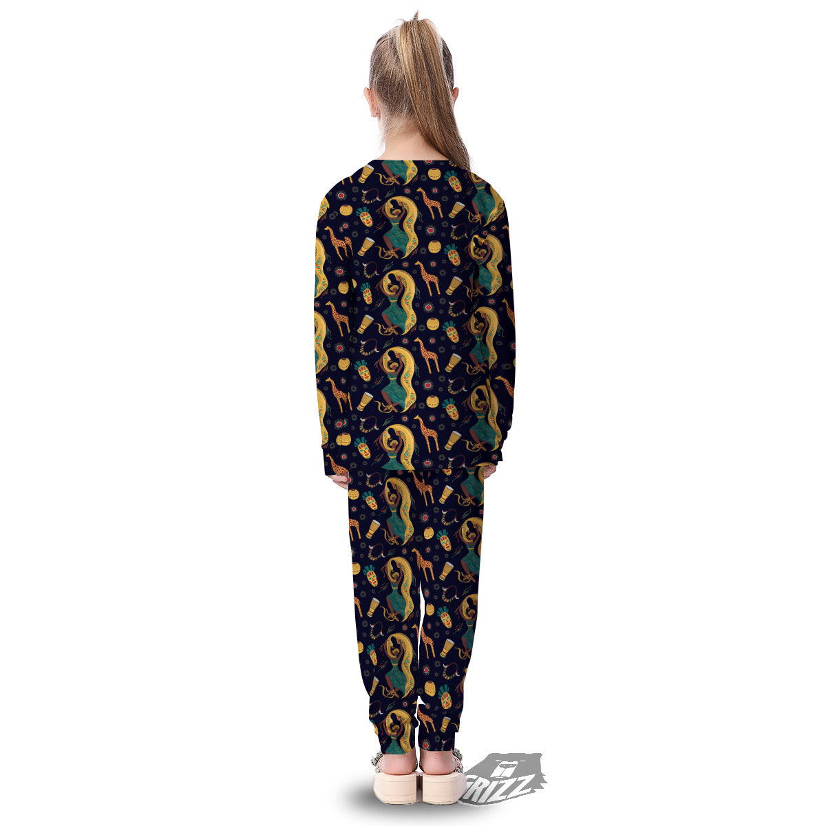 Giraffe Aztec Print Pattern Kid's Pajamas-grizzshop