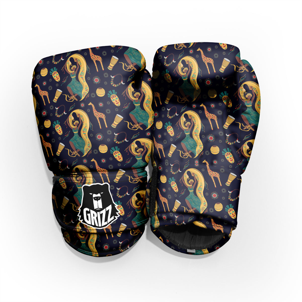 Giraffe Aztec Print Pattern Sparring Gloves-grizzshop