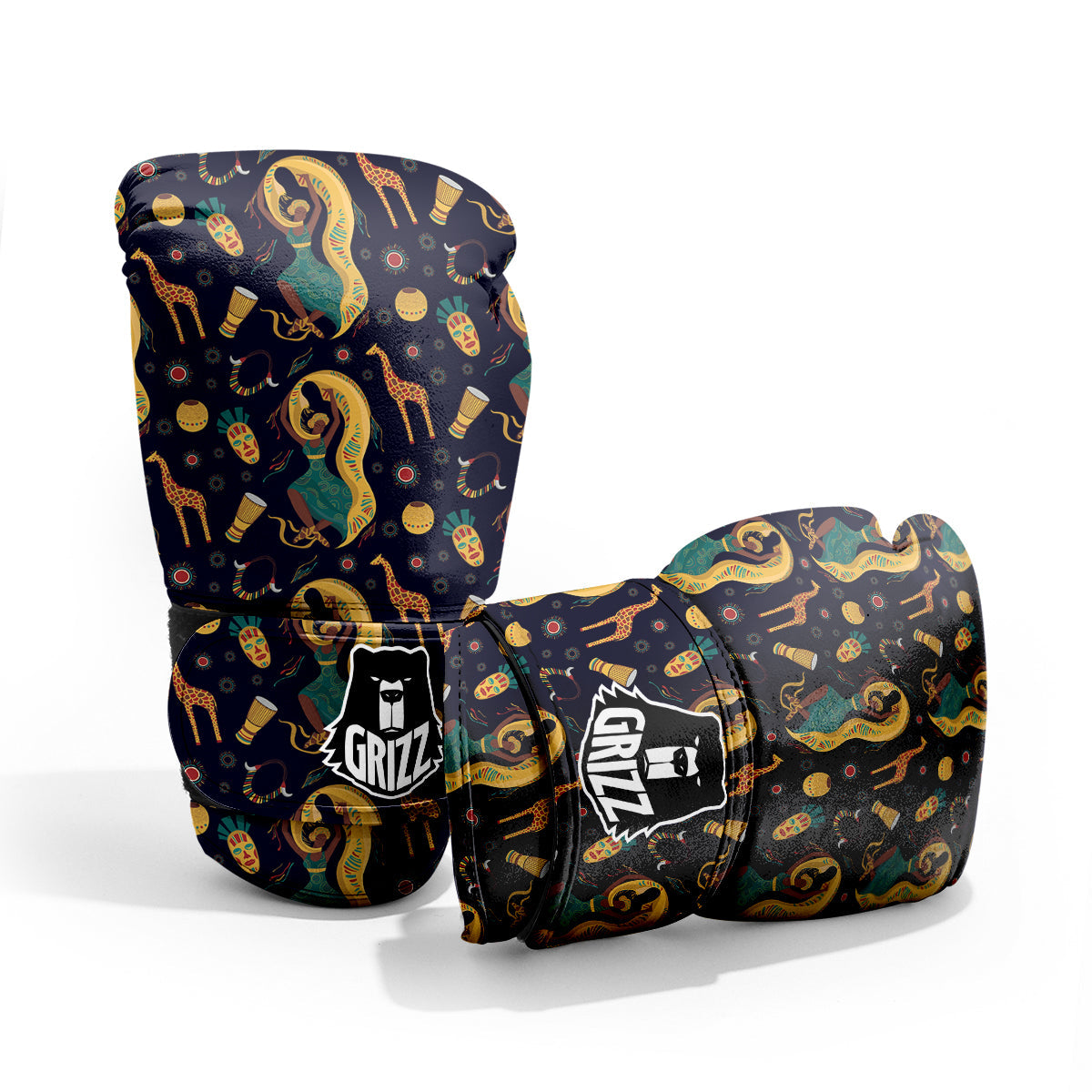 Giraffe Aztec Print Pattern Sparring Gloves-grizzshop