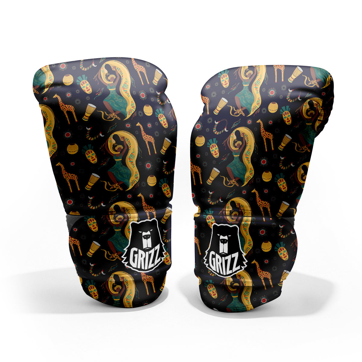 Giraffe Aztec Print Pattern Sparring Gloves-grizzshop