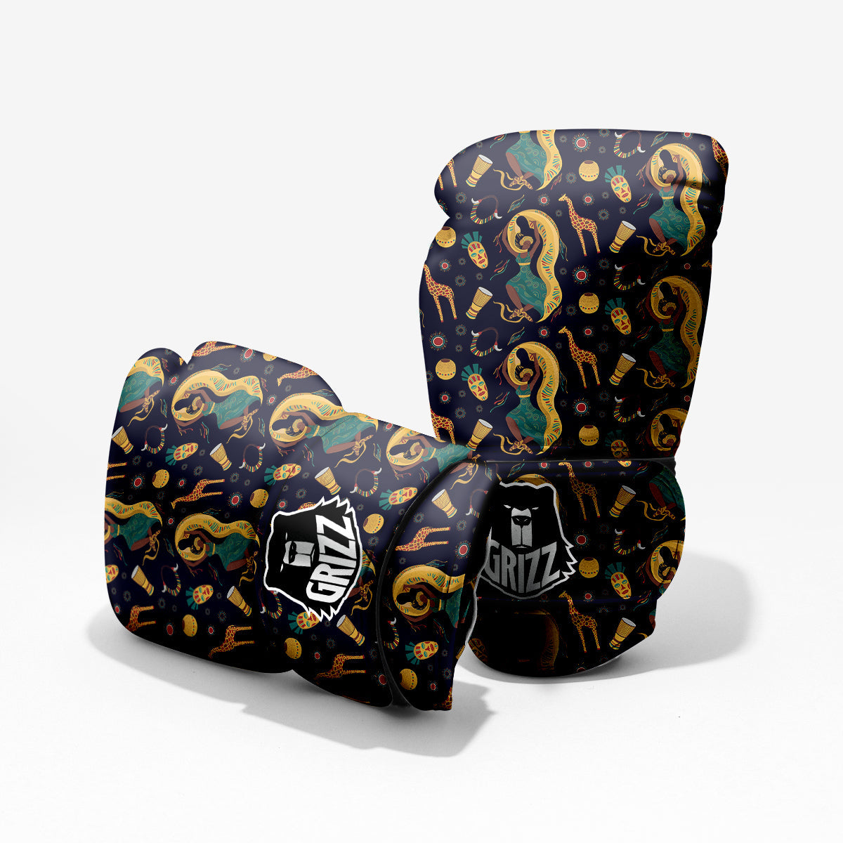 Giraffe Aztec Print Pattern Sparring Gloves-grizzshop