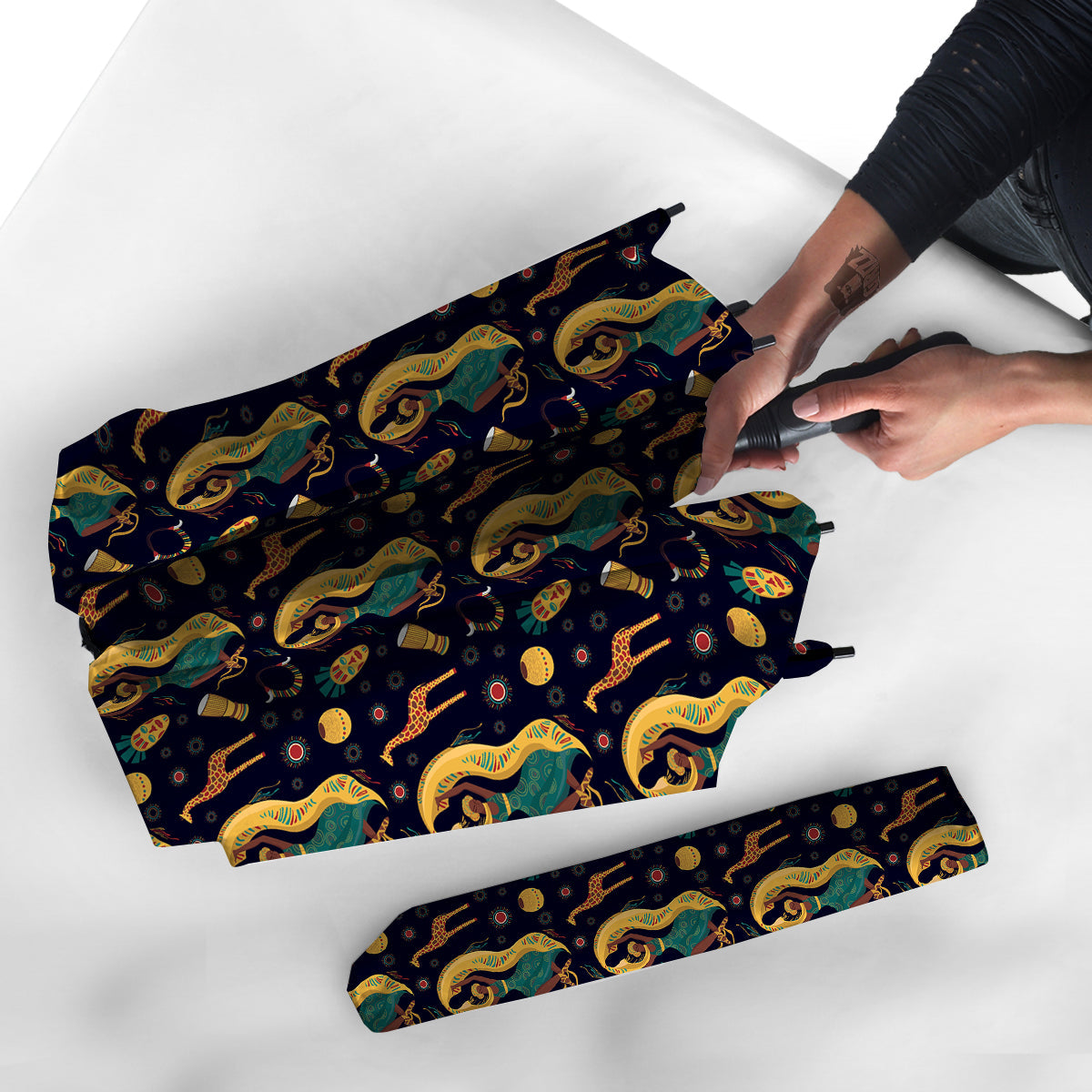 Giraffe Aztec Print Pattern Umbrella-grizzshop
