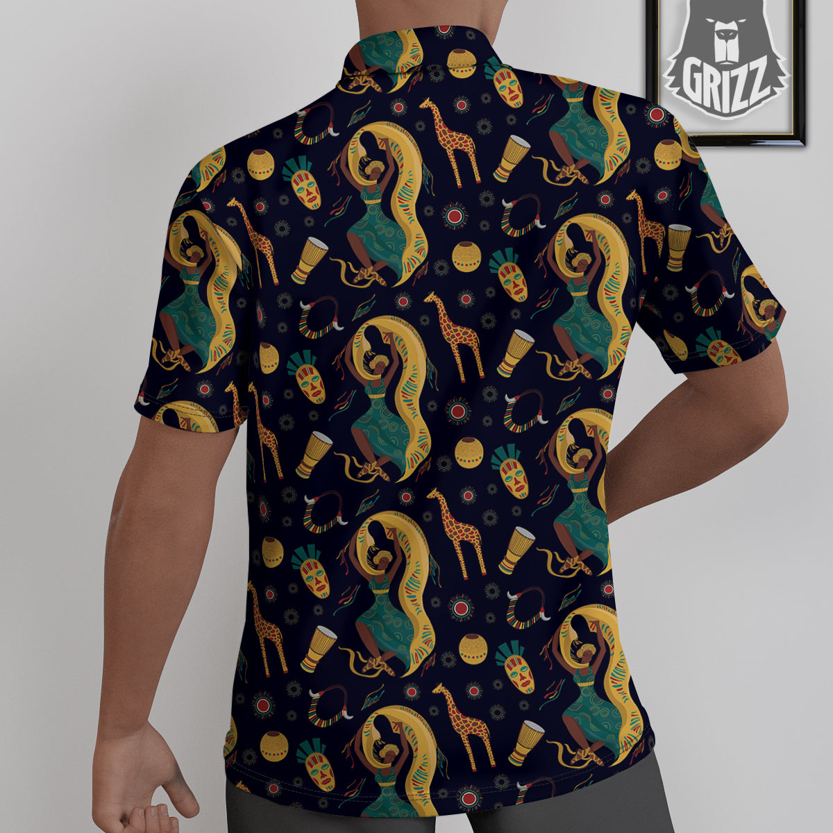 Giraffe Aztec Print Pattern Untucked Shirts-grizzshop