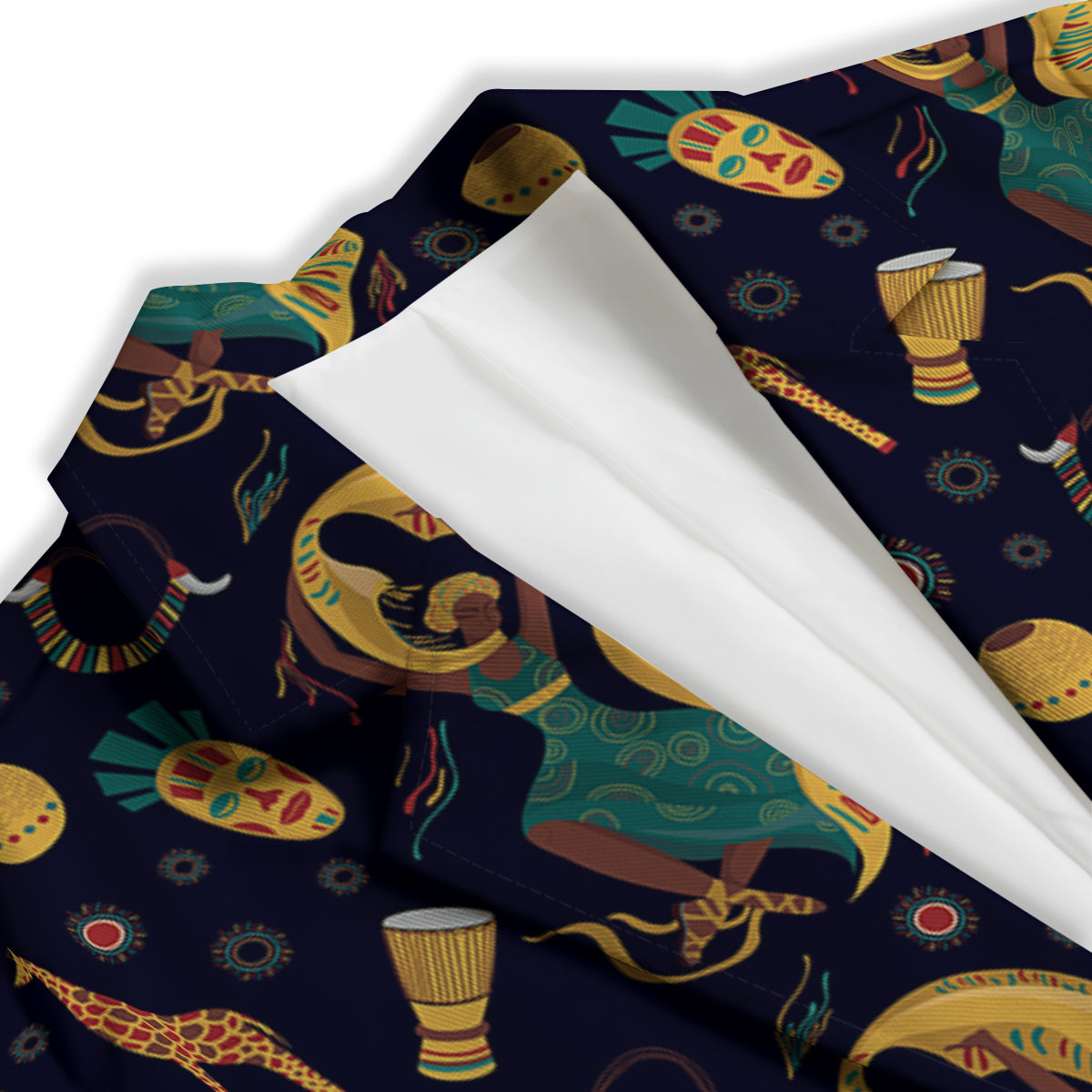 Giraffe Aztec Print Pattern Women's Blazer-grizzshop