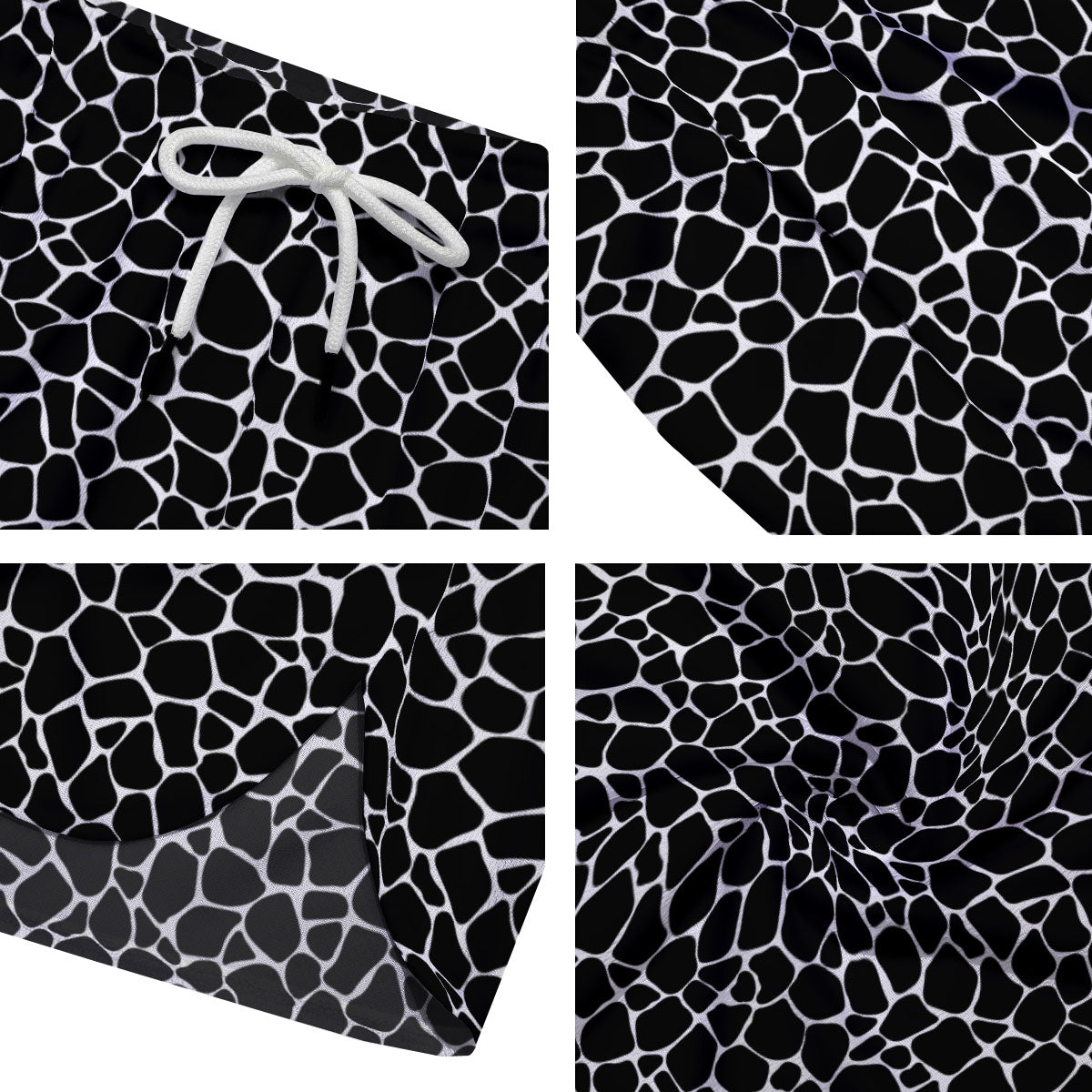 Giraffe Black Tropical Print Pattern Men's Running Shorts-grizzshop