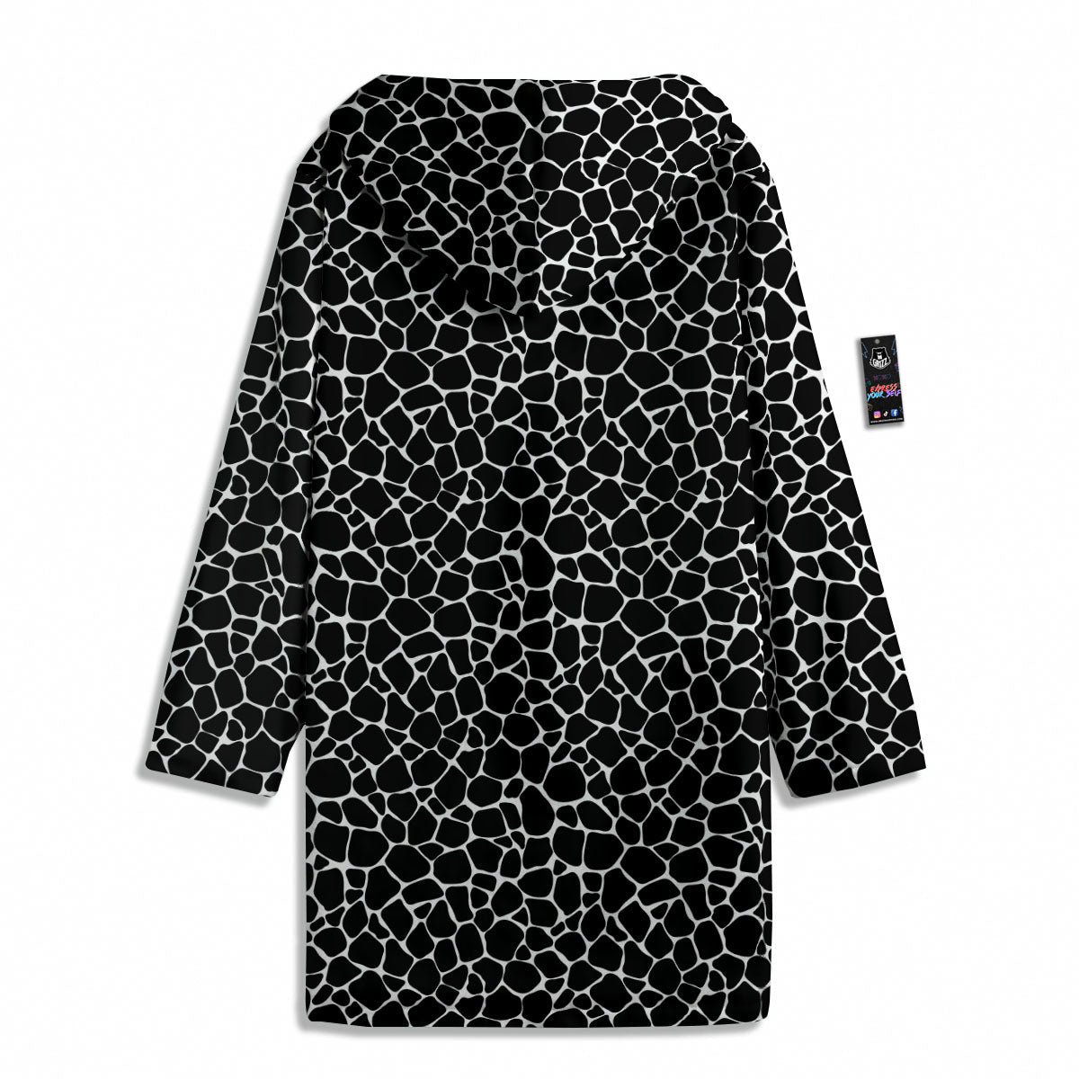 Giraffe Black Tropical Print Pattern Men's Windbreaker Jacket-grizzshop