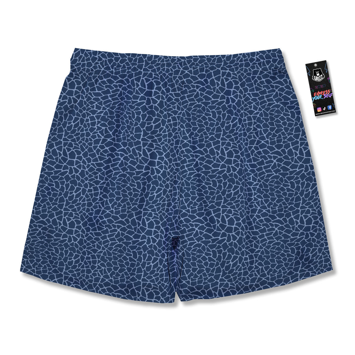 Giraffe Blue Print Men's Running Shorts-grizzshop