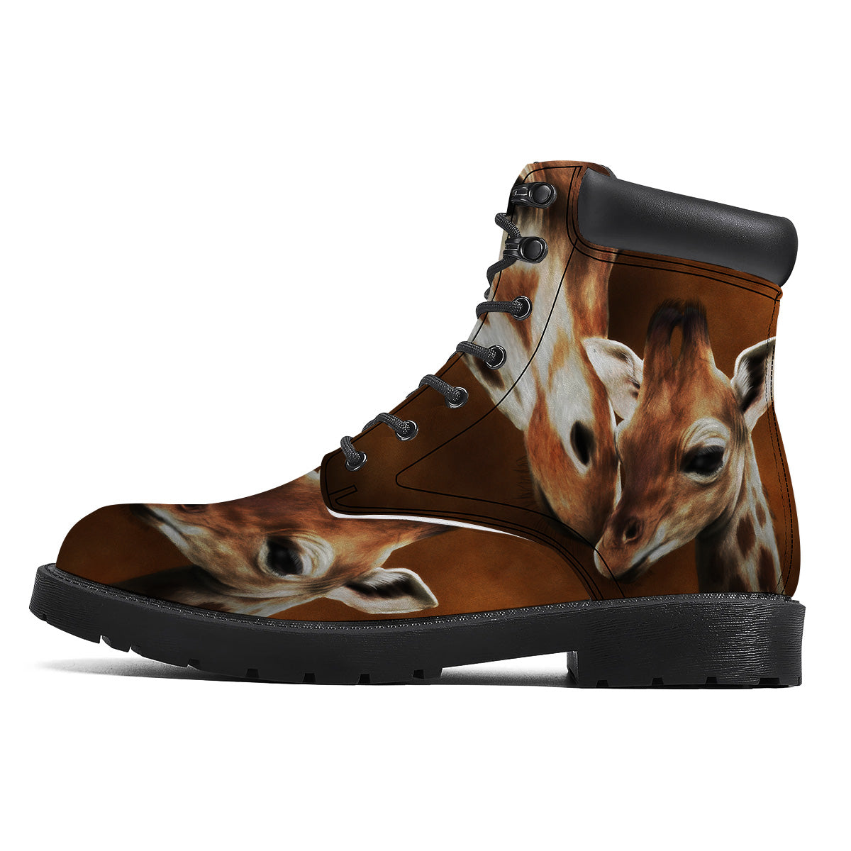 Giraffe Brown Print Boots-grizzshop