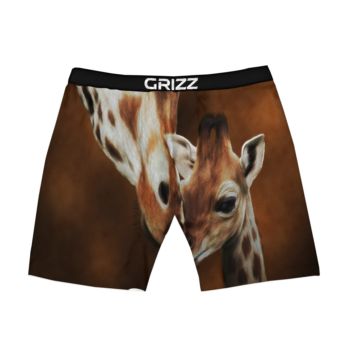 Giraffe Brown Print Boxer Briefs-grizzshop