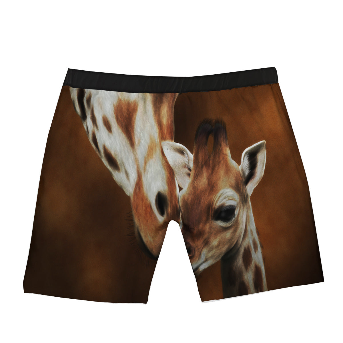 Giraffe Brown Print Boxer Briefs-grizzshop
