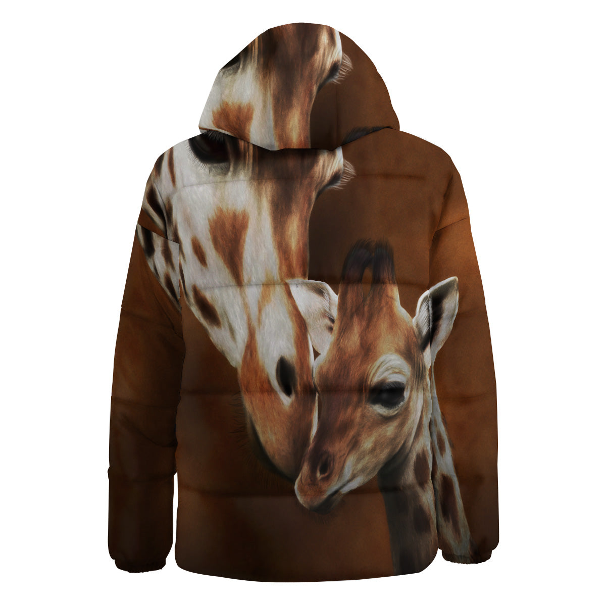 Giraffe Brown Print Down Jacket-grizzshop