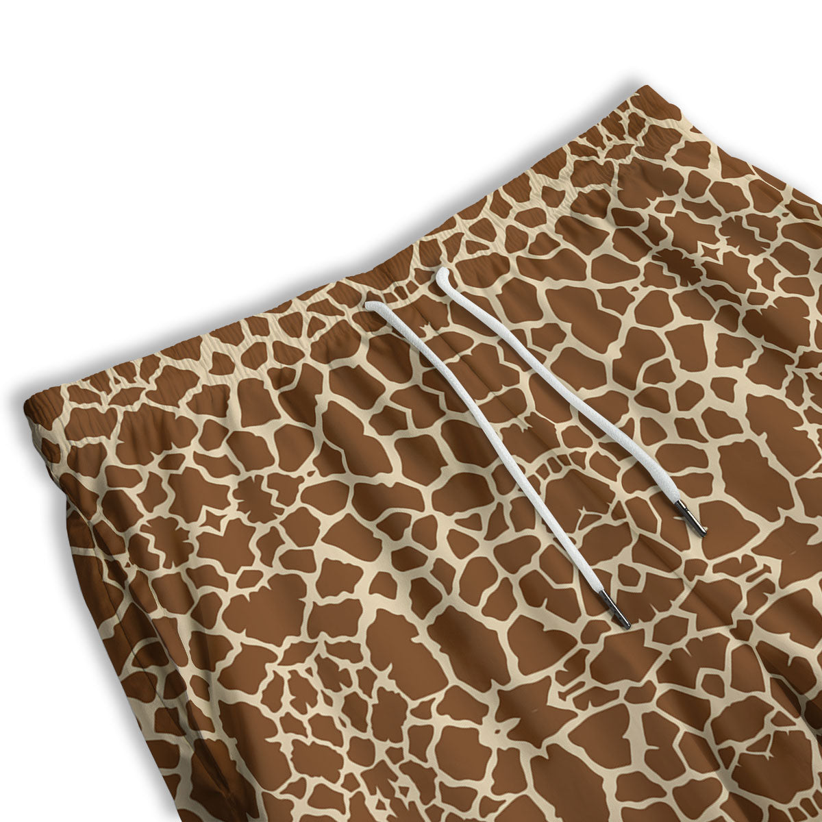 Giraffe Brown Print Pattern Men's Athletic Shorts