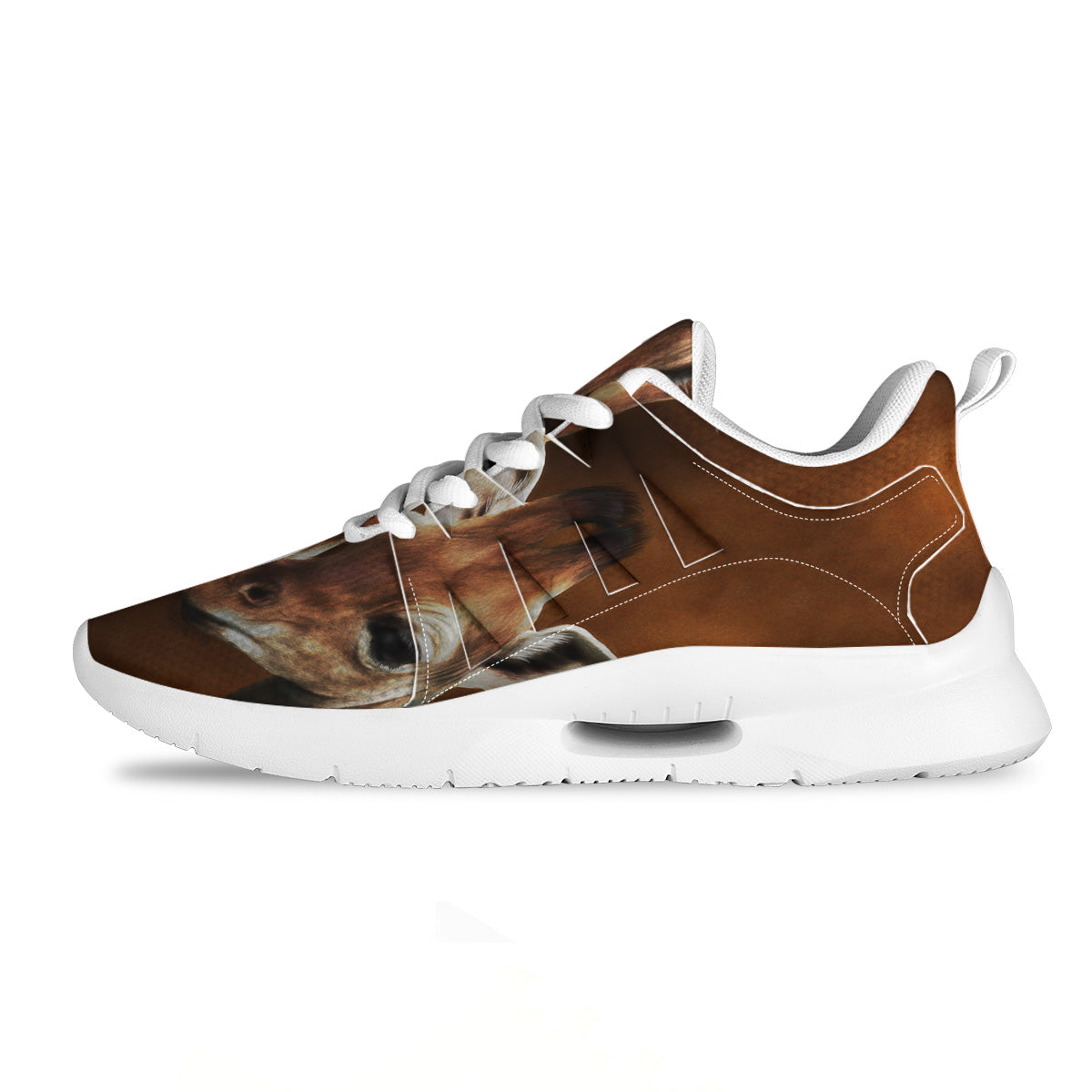 Giraffe Brown Print Tennis Shoes-grizzshop