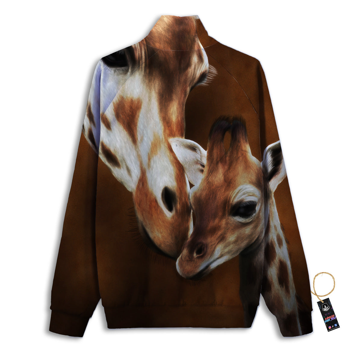 Giraffe Brown Print Track Jacket-grizzshop