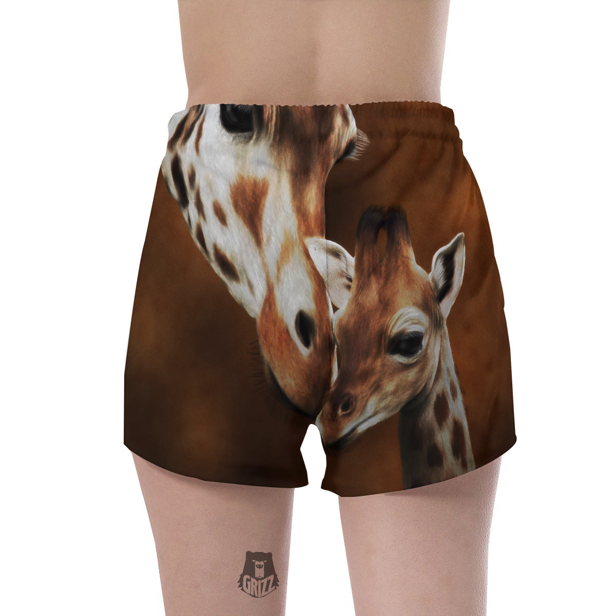 Giraffe Brown Print Women's Shorts-grizzshop