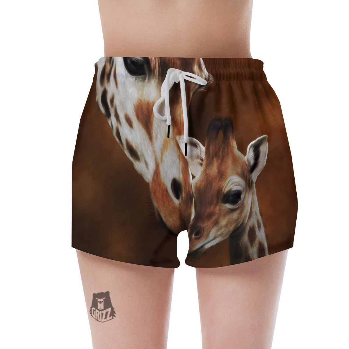 Giraffe Brown Print Women's Shorts-grizzshop