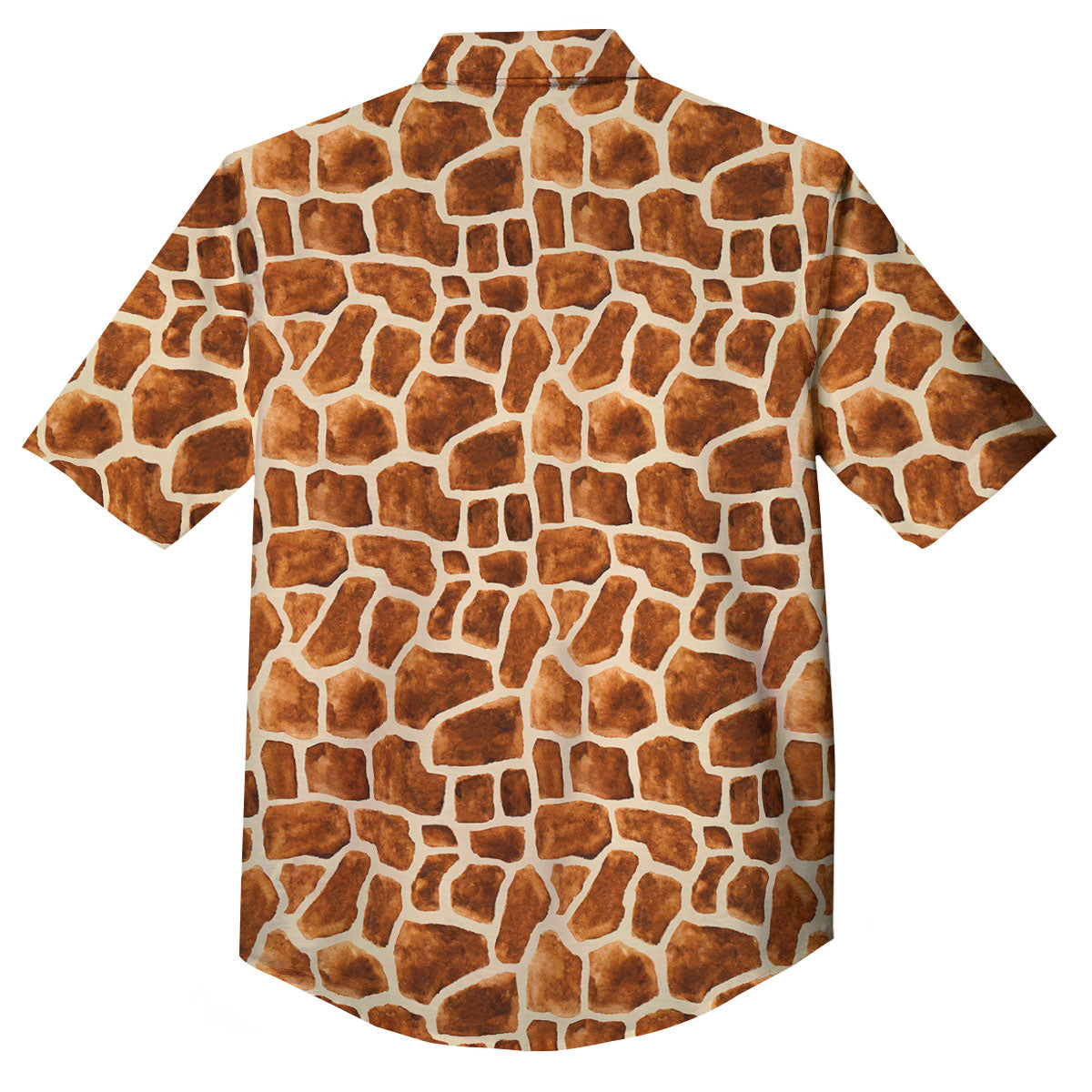 Giraffe Brown Watercolor Print Pattern Button Up Shirt-grizzshop