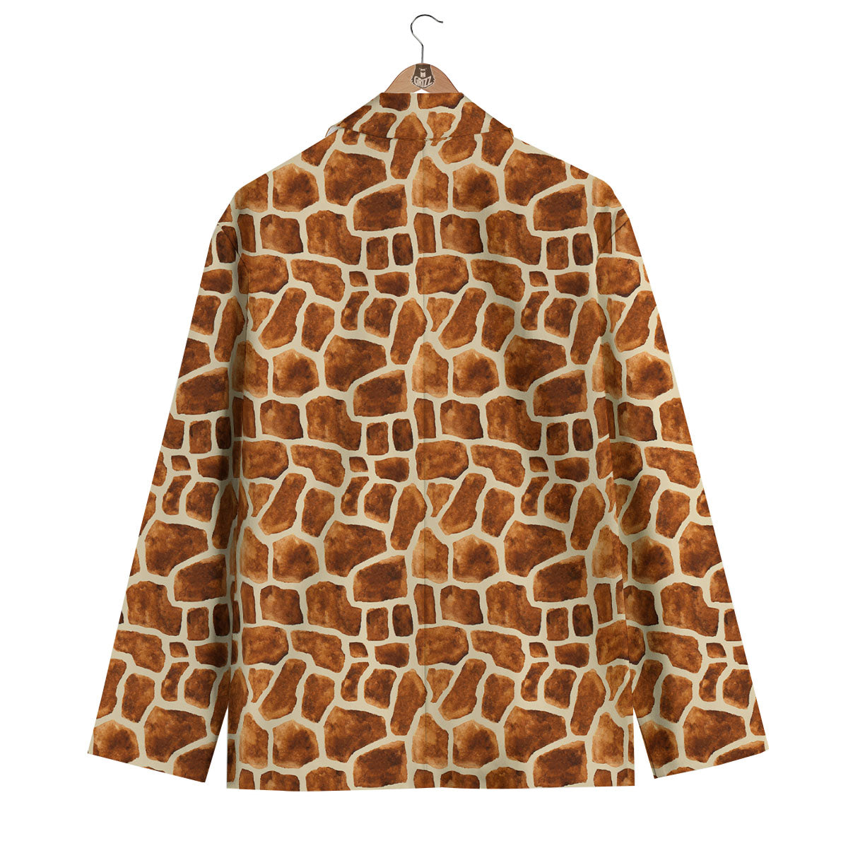 Giraffe Brown Watercolor Print Pattern Men's Blazer-grizzshop