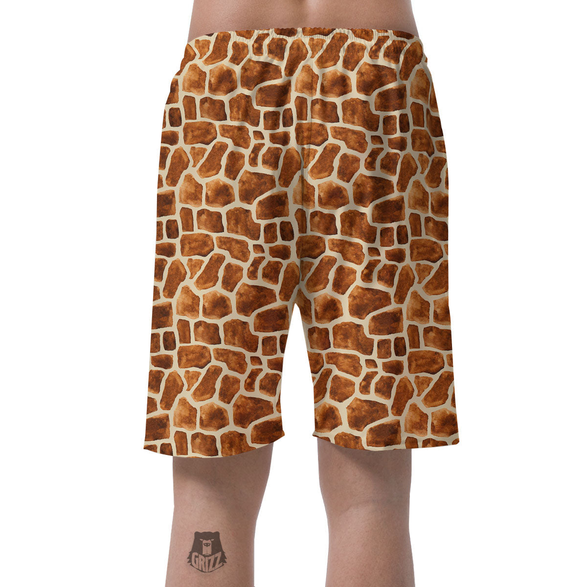 Giraffe Brown Watercolor Print Pattern Men's Shorts-grizzshop
