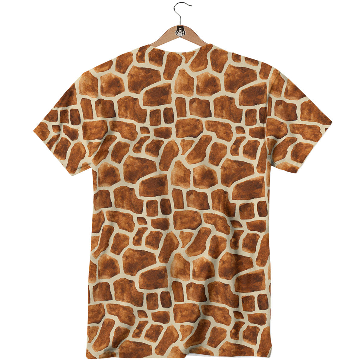 Giraffe Brown Watercolor Print Pattern T-Shirt-grizzshop