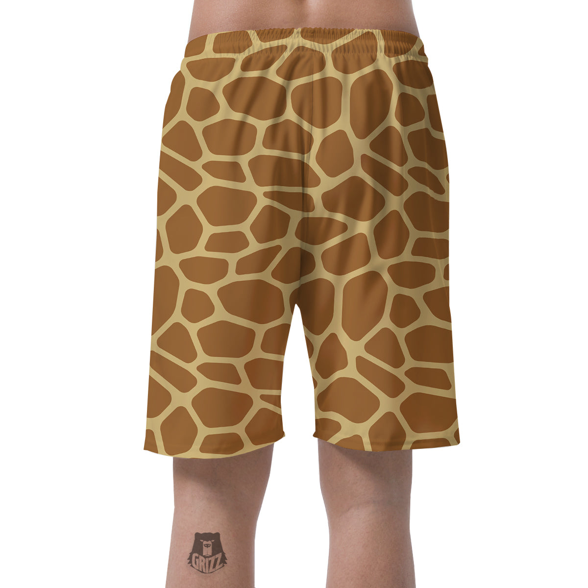 Giraffe Brown Yellow Print Pattern Men's Shorts-grizzshop