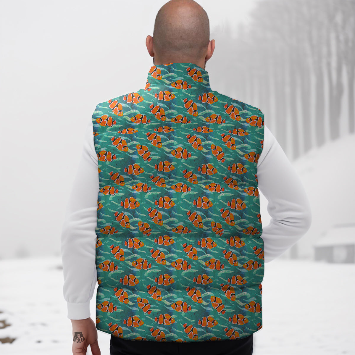 Giraffe Cartoon Pattern Print Down Vest