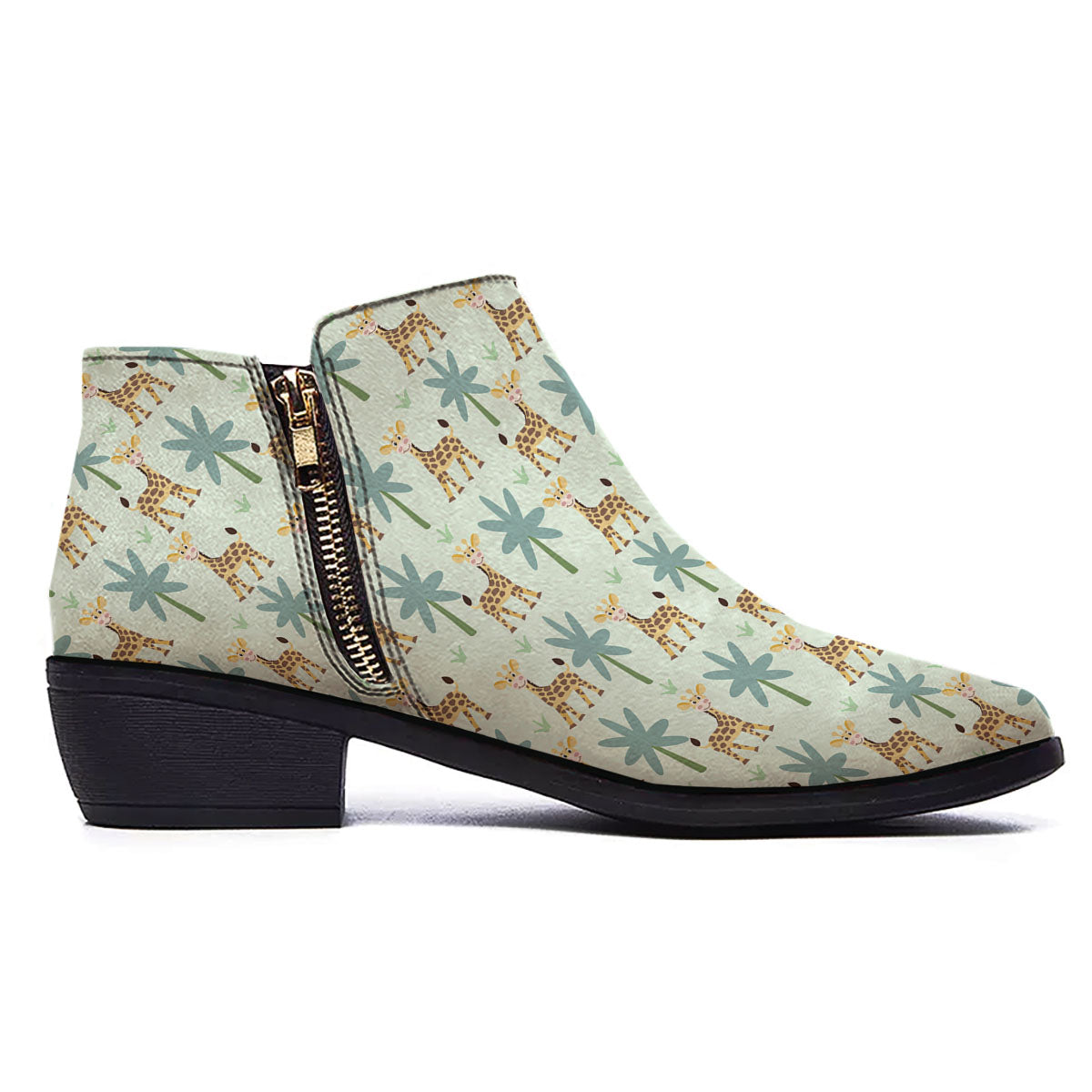 Giraffe Cartoon Print Pattern Ankle Boots-grizzshop