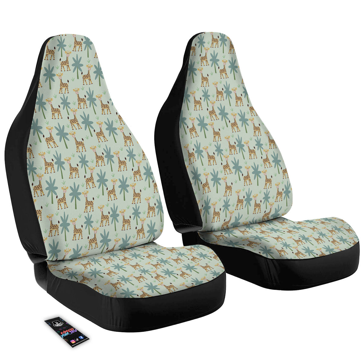 Giraffe Cartoon Print Pattern Car Seat Covers-grizzshop