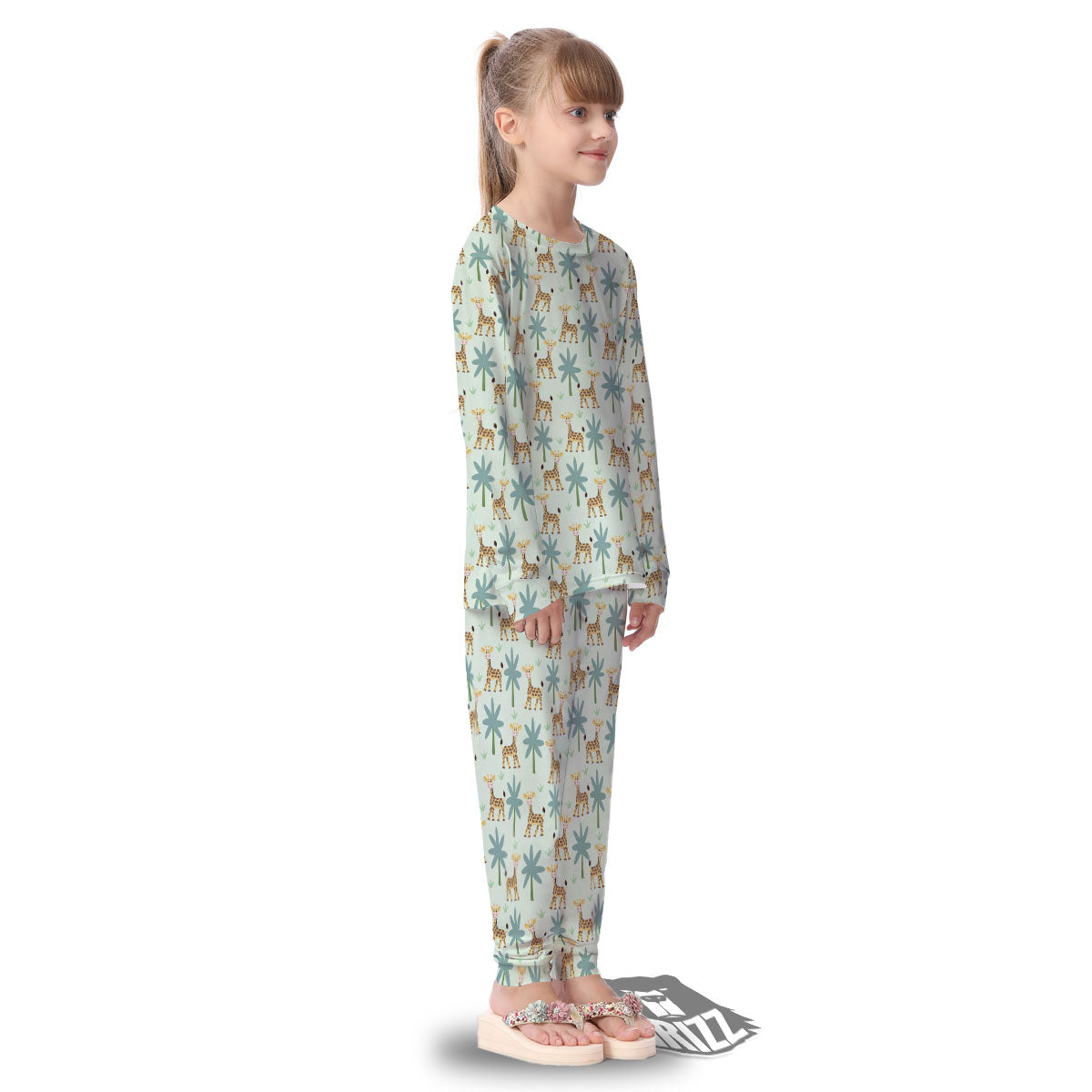 Giraffe Cartoon Print Pattern Kid's Pajamas-grizzshop