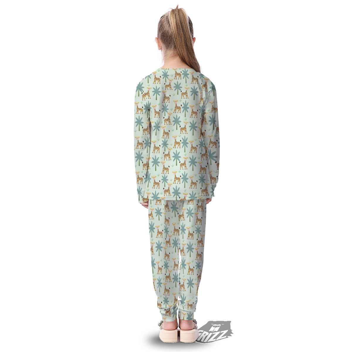 Giraffe Cartoon Print Pattern Kid's Pajamas-grizzshop