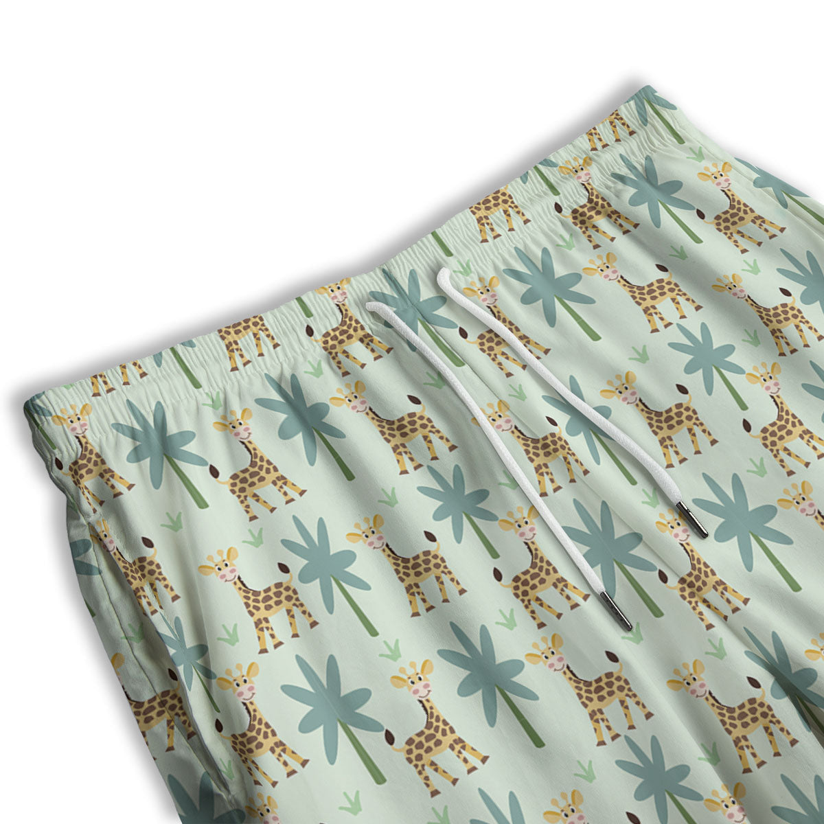 Giraffe Cartoon Print Pattern Men's Athletic Shorts